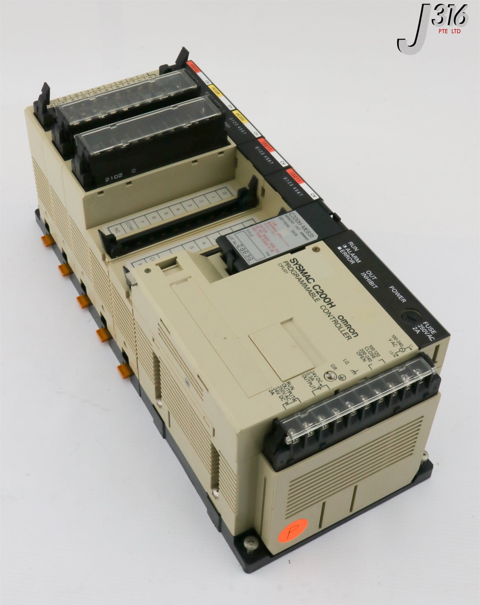 2073 OMRON SYSMAC C200H 5-SLOT PROGRAMMABLE CONTROLLER W/ MODULES
